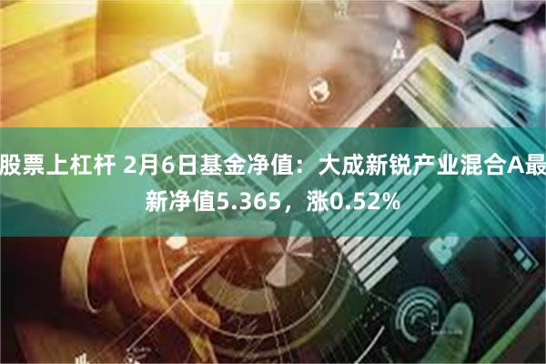 股票上杠杆 2月6日基金净值：大成新锐产业混合A最新净值5.365，涨0.52%