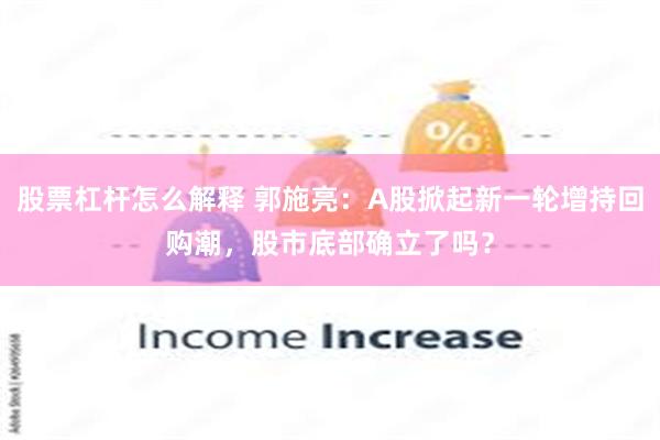 股票杠杆怎么解释 郭施亮：A股掀起新一轮增持回购潮，股市底部确立了吗？