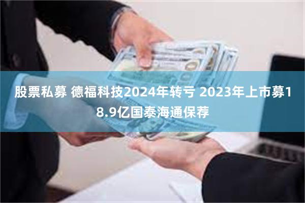 股票私募 德福科技2024年转亏 2023年上市募18.9亿国泰海通保荐