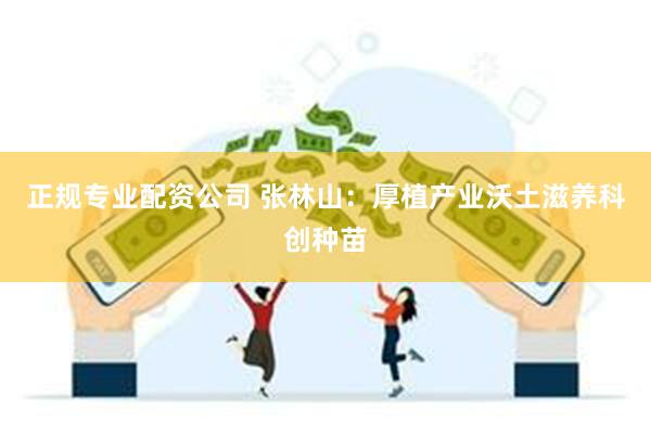 正规专业配资公司 张林山：厚植产业沃土滋养科创种苗