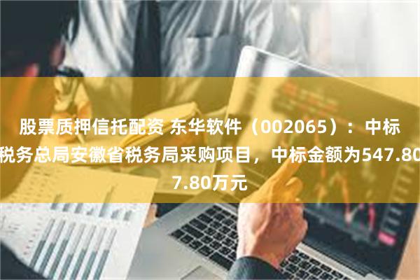 股票质押信托配资 东华软件（002065）：中标国家税务总局安徽省税务局采购项目，中标金额为547.80万元